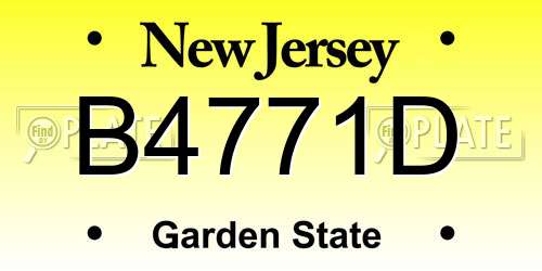 B4771D New Jersey License Plate