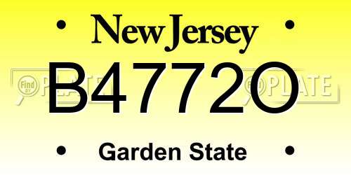 B4772O New Jersey License Plate