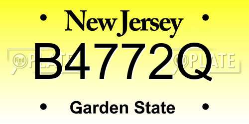 B4772Q New Jersey License Plate