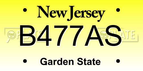 B477AS New Jersey License Plate