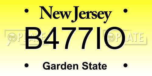 B477IO New Jersey License Plate