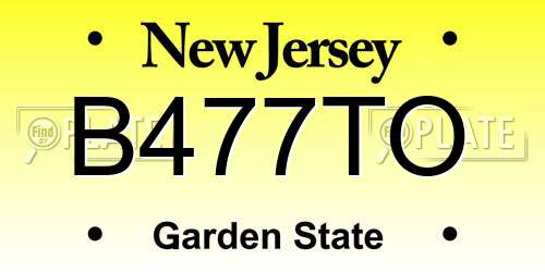 B477TO New Jersey License Plate
