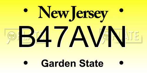 B47AVN New Jersey License Plate