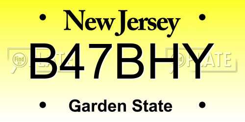 B47BHY New Jersey License Plate