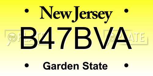 B47BVA New Jersey License Plate