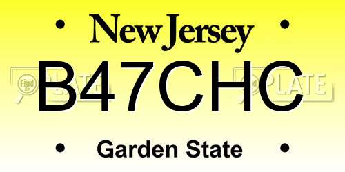 B47CHC New Jersey License Plate