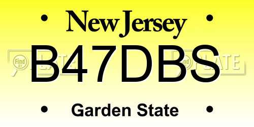 B47DBS New Jersey License Plate