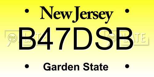 B47DSB New Jersey License Plate