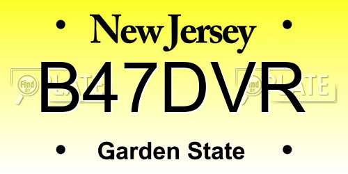 B47DVR New Jersey License Plate