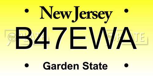 B47EWA New Jersey License Plate