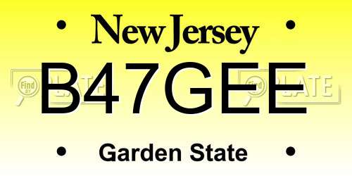 B47GEE New Jersey License Plate