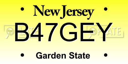 B47GEY New Jersey License Plate