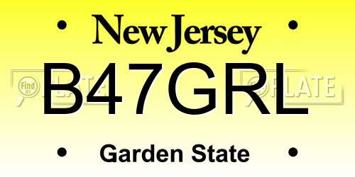 B47GRL New Jersey License Plate
