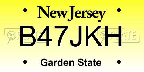 B47JKH New Jersey License Plate