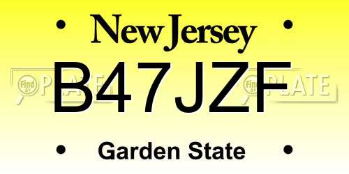 B47JZF New Jersey License Plate