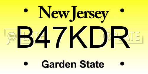 B47KDR New Jersey License Plate