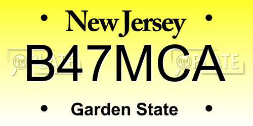 B47MCA New Jersey License Plate