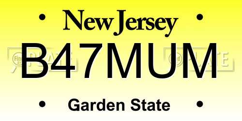 B47MUM New Jersey License Plate