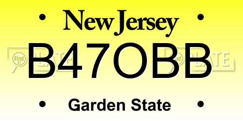 B47OBB New Jersey License Plate