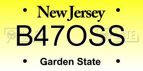 B47OSS New Jersey License Plate