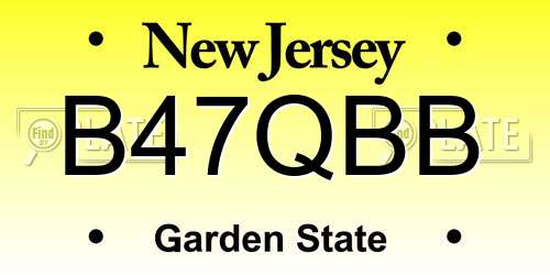 B47QBB New Jersey License Plate