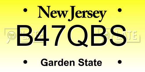B47QBS New Jersey License Plate