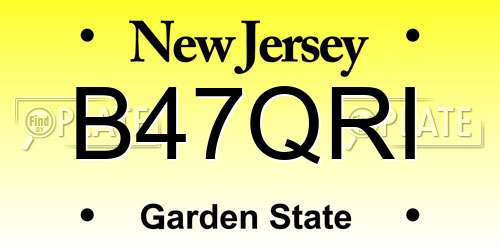 B47QRI New Jersey License Plate