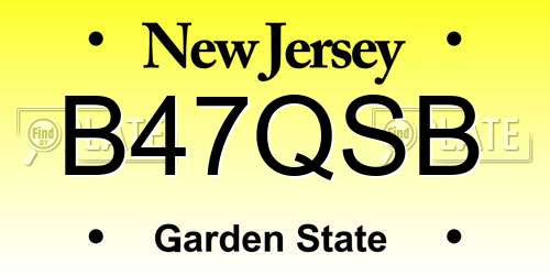 B47QSB New Jersey License Plate