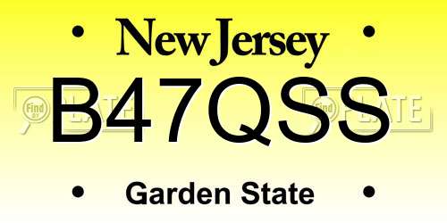 B47QSS New Jersey License Plate