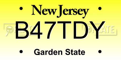 B47TDY New Jersey License Plate