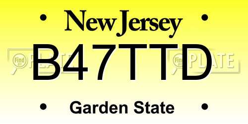 B47TTD New Jersey License Plate
