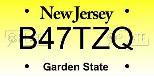 B47TZQ New Jersey License Plate