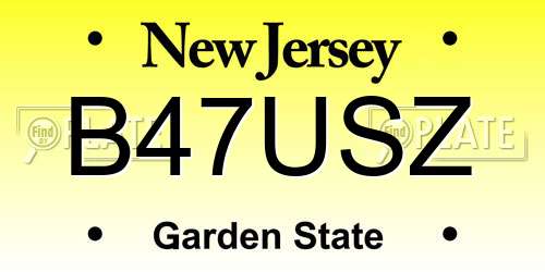 B47USZ New Jersey License Plate