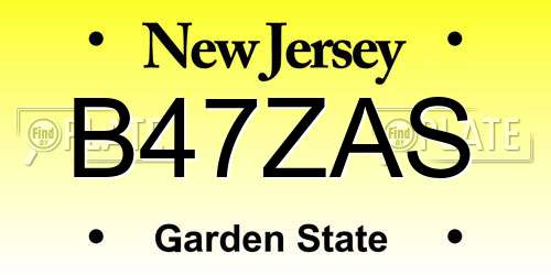 B47ZAS New Jersey License Plate