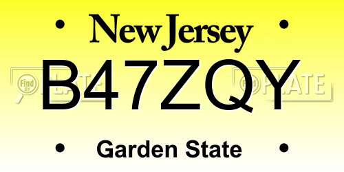 B47ZQY New Jersey License Plate
