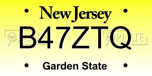 B47ZTQ New Jersey License Plate