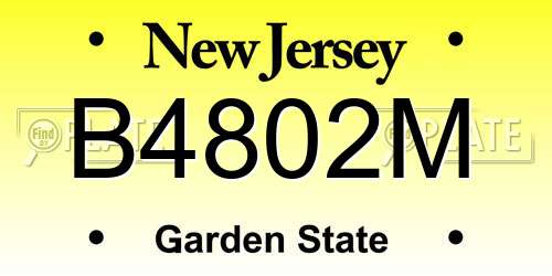 B4802M New Jersey License Plate