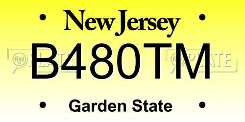 B480TM New Jersey License Plate