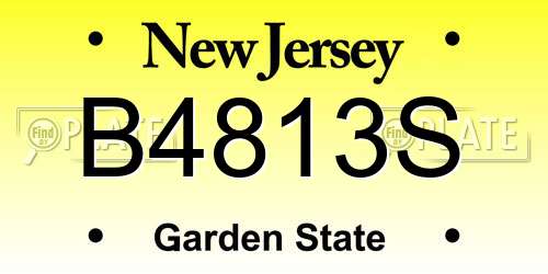 B4813S New Jersey License Plate