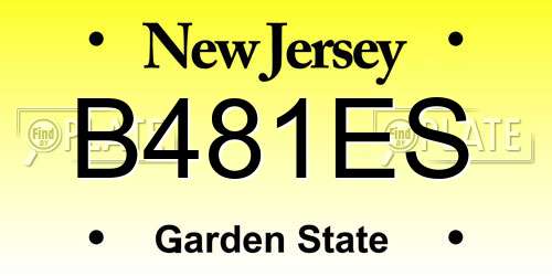 B481ES New Jersey License Plate