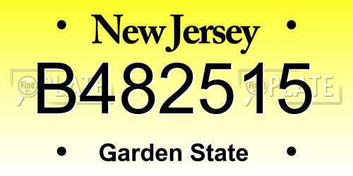 B482515 New Jersey License Plate