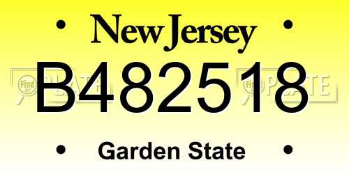 B482518 New Jersey License Plate