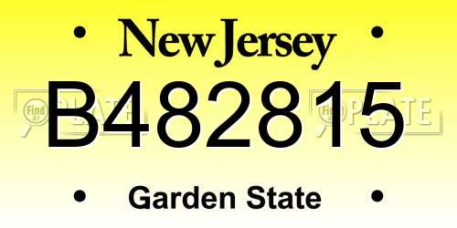 B482815 New Jersey License Plate