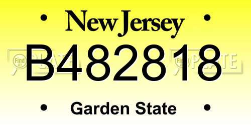 B482818 New Jersey License Plate