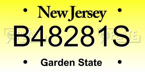 B48281S New Jersey License Plate