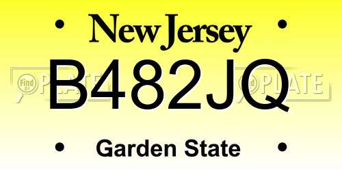 B482JQ New Jersey License Plate