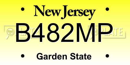 B482MP New Jersey License Plate