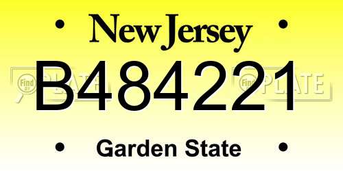 B484221 New Jersey License Plate