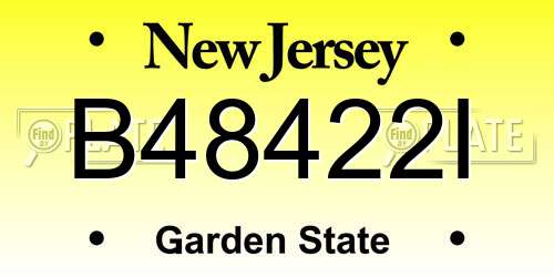 B48422I New Jersey License Plate