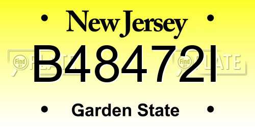 B48472I New Jersey License Plate